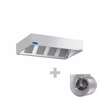 Commercial Wall-Mounted Extractor Hood with Motor – 2000mm – with Speed Controller, Baffle Filters & Lighting