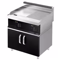 Elektriline plaatgrill - sile ja soonega - 13,80 kW - Küpsetuspind 795x535 mm - sh aluskapp 2 uksega