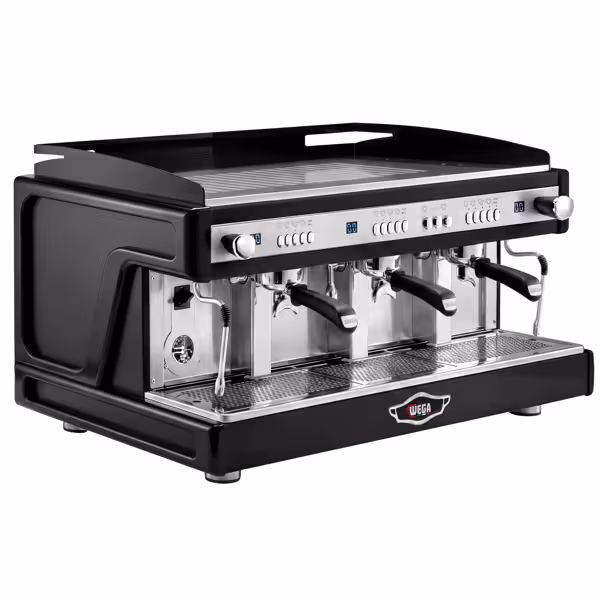 WEGA | Airy - Portafilter makinesi - 3 grup - 5,6 kW - 2 süt köpürtücü ve sıcak su ile - Siyah