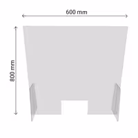Écran de protection en plexiglas - 600x800mm - avec passe-plat