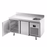 Rashladni pult PREMIUM PLUS - 1468x600 mm - 250 l - Ventilirano hlađenje - s 1 korita - s 2 vrata - Podignuti rub