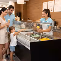 Ice Cream Display Freezer | LIAM - 1560mm - Static cooling - with LED lighting - for 13+13 x 5 litres Napoli pans - Black