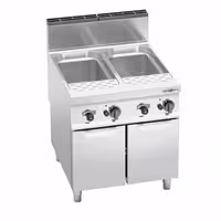 Plinsko kuhalo za tjesteninu - 40 + 40 litara - 24 kW - s ispusnom slavinom - AISI 316