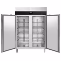 Szafa mroźnicza PREMIUM – stal nierdzewna – GN 2/1 – 1200 L – z 2 drzwiami