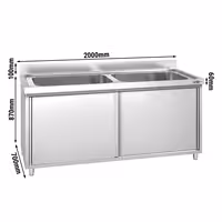 PREMIUM ormarić za pranje posuđa – 2000 x 700 mm – s 2 sudona