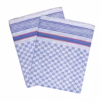 (10 pcs) Torchon de cuisinier en Coton Usage intensif - 45x90cm - Bleu à carreaux