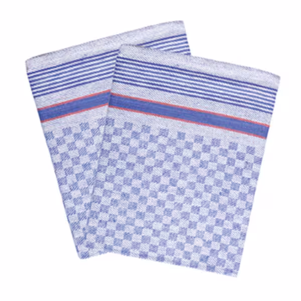 (10 unid) Pano de cozinha em Algodão lavável a 95°C - 45x90cm - Azul aos quadrados