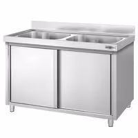 PREMIUM ormarić za pranje lonaca – 1600 x 600 mm – s 2 sudopera