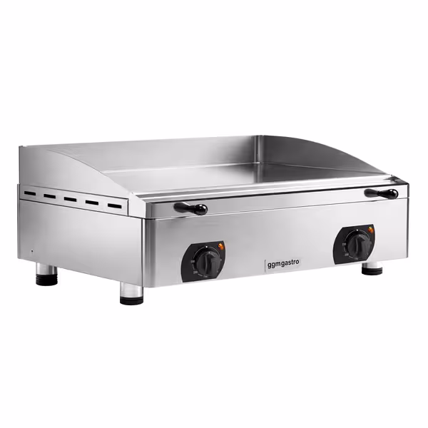 Fry Top Elettrico Professionale - con rivestimento in cromo duro - 6 kW - liscia - superficie di cottura: 755x400 mm