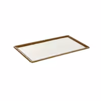 (6 pcs) GN 1/3 Gastronorm Tray - STONE ART - Melamine - 325x176mm - Height: 15mm - Brown/White
