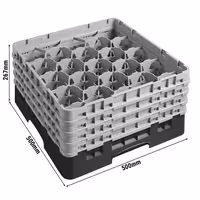 CAMBRO | CAMRACK® Glass Rack – Black – H 267 mm – For max Ø98 mm