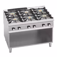 Plynový sporák - Se 6 hořáky - 44 kW