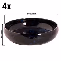 (4 adet) BAMA BLUE - Çukur Tabak - Stoneware, Ø220mm, Mavi