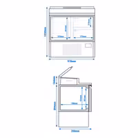 Pripremni rashladni pult - 978x700 mm - 1 vrata i 2 ladice - za 5x GN 1/4