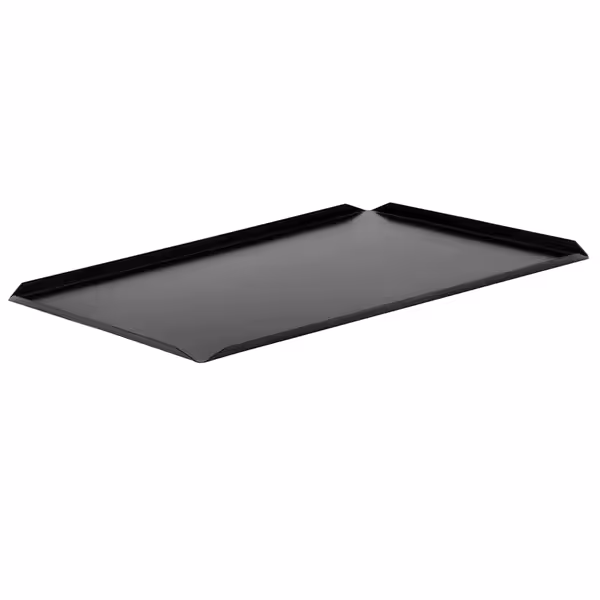(5 buc) Platou de servire - aluminiu anodizat - 700x150x10 mm - dreptunghiular - negru