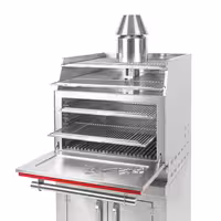 Charcoal Oven - 920mm - with cabinet base - Red