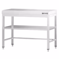 Rozsdamentes acél munkaasztal PREMIUM - 800x600 mm - alsó polccal & lábösszekötővel