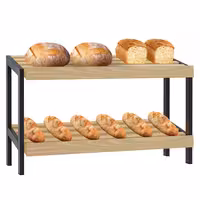 Espositore per pane BELFAST - 900 mm - 2 ripiani - compatibile con la serie BRIN
