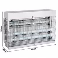 Lampa owadobójcza PREMIUM – stal nierdzewna – obszar działania: 150–300 m² – 4x 20 W – ze stopniem ochrony IP54