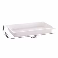 (6 pcs) Melamine Gastronorm Tray GN 1/2 - ECO - White - 4.7L - Depth: 100mm