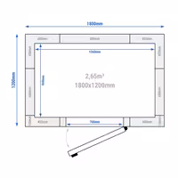 Roostevabast terasest sügavkülmkamber - 1800x1200 mm - 2,65 m³