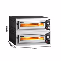 (2 pcs) Electric Deck Pizza Oven - Single Deck - Refractory Stone Deck - 6 - Ø 35cm (13.8") - up to 450°C - Mechanical Controls