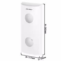 AIR-WOLF | Wall-Mounted Sanitary Bag Dispenser – White - Stainless Steel - 25 Bag Capacity
