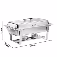 Grijana posuda - GN 1/1 - s poklopcem - sklopivi stalak (chafing dish)