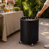 Party hladnjak / bačva hladnjak – 30 litara – staklena poklopac s ručkom i kotačićima