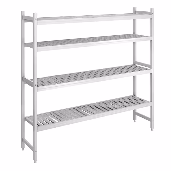 وحدة رفوف ألمنيوم - بداية - 1611x1800mm - عمق: 460 mm - 4 رفوف - الحمولة: 600 kg