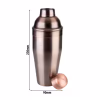 (6 adet) Kokteyl Shaker - Klasik - Bakır Kaplama - 700ml