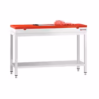 Profesionalni inox radni stol PREMIUM - 1200x600 mm - s donjom policom - uklj. daska za rezanje Crvena