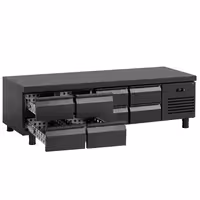 Podstawa chłodnicza – 2400 mm – 386 L – z 8 szufladami na GN 1/1 – czarny mat