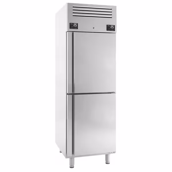 Szafa chłodniczo-mroźnicza ze stali nierdzewnej Premium PLUS – GN 2/1 – 520 litrów – z 2 półdrzwiami