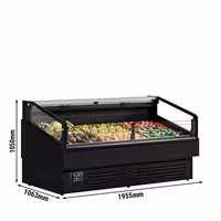 Commercial Island Chiller - 1955x1063mm - 255 Litres - Open-Top - Black