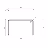 Platou servire - oțel inoxidabil - dreptunghiular - 413x262 mm - Înălțime: 20 mm