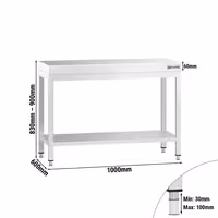 طاولة عمل ستانلس ستيل PREMIUM - 1000x600mm - مع رف سفلي