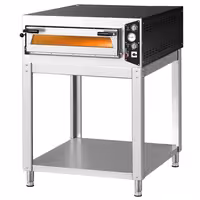 Electric Deck Pizza Oven - Single Deck - Refractory Stone Deck - 6 x Ø 35cm (13.8") - Mechanical Controls - up to 450°C - incl. Base frame