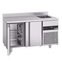 Rashladni pult PREMIUM - 1430x720 mm - 270 l - Ventilirano hlađenje - s 2 vrata - s 1 korita - Leđni podignuti rub