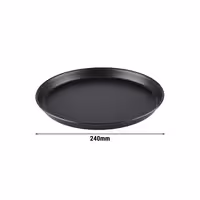 (10 kom) Pleh za pizzu - plavi čelik - Ø 240 mm - Visina: 25 mm - crni premaz