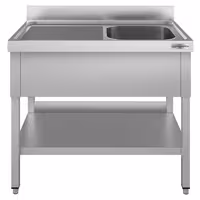 Sudoper ECO - 1000x700 mm - s donjom policom - s 1 koritom - korito desno - inox