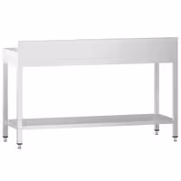 طاولة عمل ستانلس ستيل PREMIUM - 1800x600mm - مع رف سفلي & حاجز خلفي