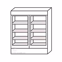 Commercial Beverage Display Fridge - 1385mm - 1300 Litres - with 2 hinged glass doors - LED lighting - digital controller with temperature display - Temperature range 4 to 6 °C