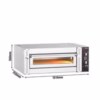 Electric Deck Pizza Oven - Single Deck - Refractory Stone Deck - 4 x Ø 30cm (12") - Mechanical Controls - up to 450°C