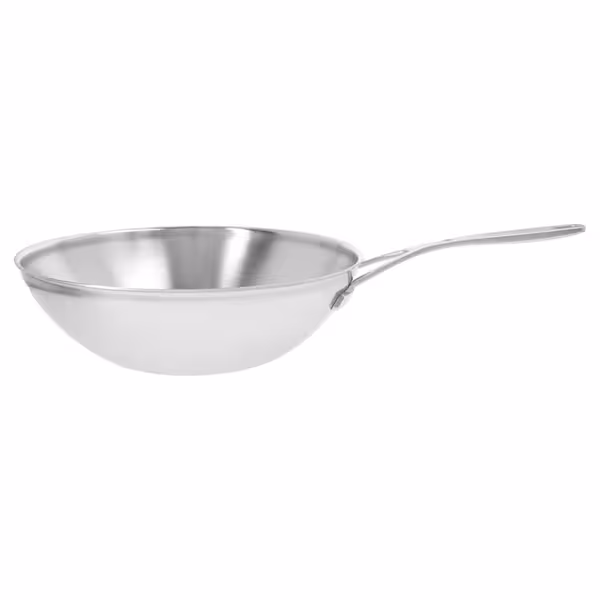 DEMEYERE | Industry 5 Wok Pan – Ø300mm / 12'' - Flat Base - 18/10 Stainless Steel - Induction Ready