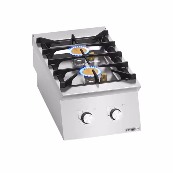 Ipari gáztűzhely - 700-as - asztali - összteljesítmény: 12,0 kW - 2 égős - főzősorba illeszthető - 400x730x310 mm