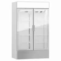 Commercial Beverage Display Fridge with Illuminated Canopy - 1200mm - 1048 Litres - with 2 hinged glass doors - LED lighting - Temperature range 1 to 10 °C