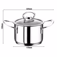 Rondel mini – stal nierdzewna – Ø 160 mm – wysokość: 80 mm – 1,5 L – z pokrywką