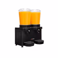Dystrybutor soków i ajranu – 2x 10 L – 500 W – od +3 do +10 °C – czarny