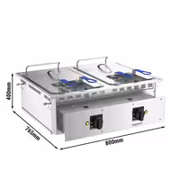 Ugrađeni električni friteza – 13+13 litara – 24 kW – s odvodnim slavinom